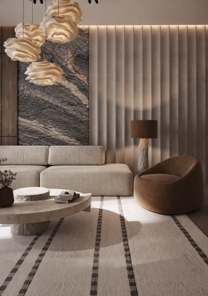Bronze Eclipse Star Moon Stone Texture printed feature wall with dark mineral tones and warm bronze veining