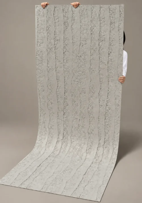 Cool Gray Solid-Color Texture | YITA Cool gray Solid-Color Texture panel held upright with fine mineral grain and subtle vertical surface variation