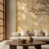 Golden Sand Linear Stone Texture - Warm Beige Flexible Stone Veneer Golden Sand Linear Stone texture with warm beige horizontal layers for architectural wall cladding