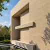 Ivory Stream Flowing Stone Texture Exterior Wall Cladding | YITA Ivory Stream Flowing Stone Texture flexible stone veneer used as exterior wall cladding on a modern residential facade