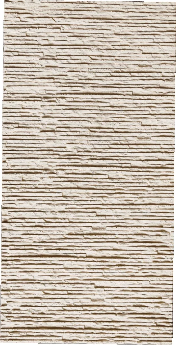 Ivory Stream Flowing Stone Texture close-up with layered vertical stone strips and soft ivory mineral finish