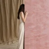 Rose Drift Flowing Stone Texture Feature Wall | YITA Rose Drift Flowing Stone Texture used as a soft pink decorative feature wall with vertical linear relief