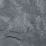Cool gray flexible stone surface with natural layered cracks and mineral veining