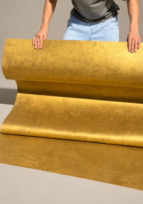 YITA Golden Silk Metallic Flexible Stone Golden silk metallic flexible stone sheet shown in a rolled display
