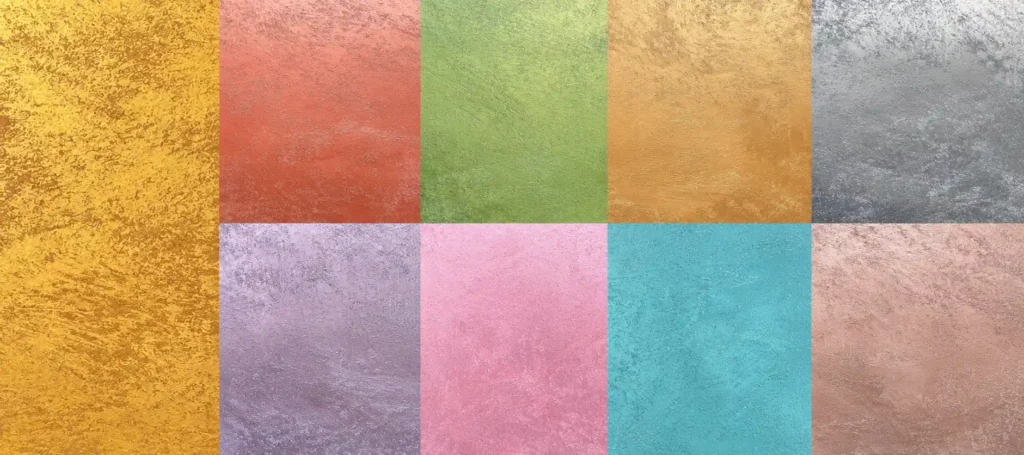 Luxury Gilded Collection flexible stone finishes with metallic colors and textured surfaces