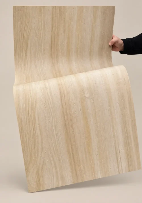 YITA Natural Wood Grain Flexible Stone Natural wood grain flexible stone sheet bent by hand to show material flexibility