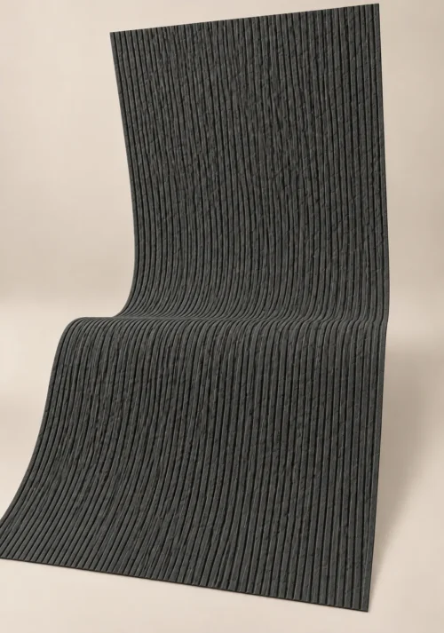 Qianmo Stone Dark Gray Flexible Stone | YITA YITA Qianmo Stone dark gray flexible stone with vertical linear texture