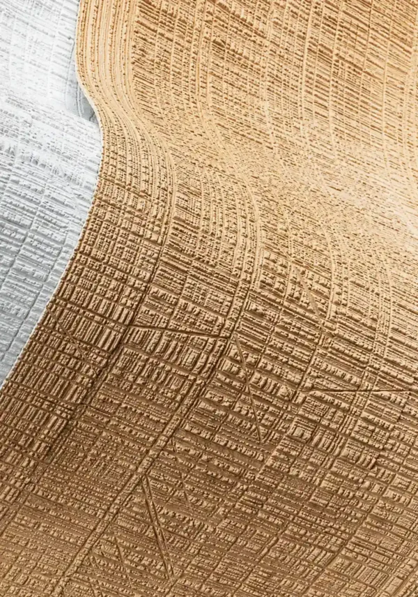 Golden Sand Saw-Cut Wood Grain Texture | YITA Golden Sand Saw-Cut Wood Grain texture with warm beige tone and carved wood-inspired surface