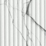 Close-up of veined white water ripple flexible stone with gray veining