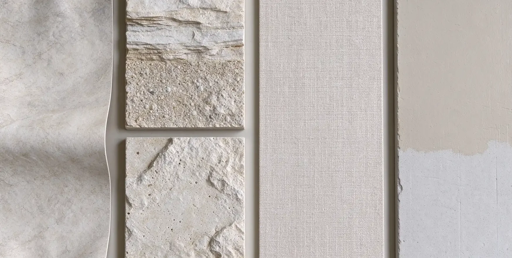 MCM flexible stone vs traditional wall materials, comparison of flexible stone sheet, natural stone, textured wallpaper and wall paint